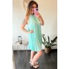 Šaty letní skládané bez rukávu dámské (S/M/L ONE SIZE) ITALSKÁ MÓDA IMWDK24360 (Velikost S/M/L, Barva béžová)