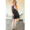 Šaty letní skládané bez rukávu dámské (S/M/L ONE SIZE) ITALSKÁ MÓDA IMWDK24360 (Velikost S/M/L, Barva béžová)
