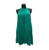Šaty letní skládané bez rukávu dámské (S/M/L ONE SIZE) ITALSKÁ MÓDA IMWDK24360 (Velikost S/M/L, Barva béžová)