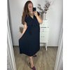Šaty letní krátký rukáv dámské nadrozměr (3XL/4XL ONE SIZE) ITALSKÁ MÓDA IMWQ24133/DUR (Velikost 3XL/4XL, Barva Černá)