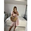 Šaty carmen mušelín krátký rukáv dámské (S/M/L ONE SIZE) ITALSKÁ MÓDA IMWCN24002/DU (Velikost M/L, Barva bílá)