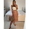 Sukně tylová dlouhá dámská (S/M ONE SIZE) ITALSKÁ MÓDA IMWAA234212/DU (Velikost S/M/L, Barva béžová)