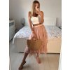 Sukně tylová dlouhá dámská (S/M ONE SIZE) ITALSKÁ MÓDA IMWAA234212/DU (Velikost S/M/L, Barva béžová)