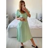 Šaty dlouhé letní s páskem krátký rukáv dámské (S/M ONE SIZE) ITALSKá MóDA IM324200/DU (Velikost S/M/L, Barva Černá)