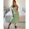 Šaty dlouhé letní s páskem krátký rukáv dámské (S/M ONE SIZE) ITALSKá MóDA IM324200/DU (Velikost S/M/L, Barva Černá)