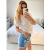 Košile bavlněná 3/4 dlouhý rukáv dámská (S/M/L ONE SIZE) ITALSKá MóDA IM724011/DU (Velikost M/L, Barva bílá)