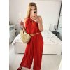 Overal dlouhý elegantní skládaný bez rukávu dámské (S/M ONE SIZE) ITALSKÁ MÓDA IMPGM2323232/DU (Velikost S/M/L, Barva červená)