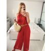 Overal dlouhý elegantní skládaný bez rukávu dámské (S/M ONE SIZE) ITALSKÁ MÓDA IMPGM2323232/DU (Velikost S/M/L, Barva červená)