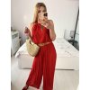 Overal dlouhý elegantní skládaný bez rukávu dámské (S/M ONE SIZE) ITALSKÁ MÓDA IMPGM2323232/DU (Velikost S/M/L, Barva červená)
