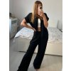 Souprava letní košile a kalhoty dámská (S/M/L ONE SIZE) ITALSKÁ MÓDA IMC24100/DUR (Velikost M/L, Barva Černá)