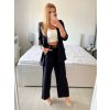 Souprava elegantní sako a kalhoty dámská (S/M ONE SIZE) ITALSKÁ MÓDA IMWB24146/DU (Velikost S/M/L, Barva Černá)