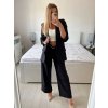 Souprava elegantní sako a kalhoty dámská (S/M ONE SIZE) ITALSKÁ MÓDA IMWB24146/DU (Velikost S/M/L, Barva Černá)