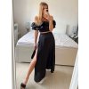 Souprava letní saténová top a sukně  dámská (S/M/L ONE SIZE) ITALSKÁ MÓDA IMWAS24002/DU (Velikost M/L, Barva béžová)