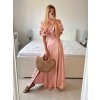 Souprava letní saténová top a sukně  dámská (S/M/L ONE SIZE) ITALSKÁ MÓDA IMWAS24002/DU (Velikost M/L, Barva béžová)