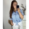 Košile prodloužená dlouhý rukáv dámské nadrozměr (50/52 ONE SIZE) ITALSKá MóDA IM324STRIPE/DU (Velikost 50/52, Barva modrá)