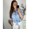 Košile prodloužená dlouhý rukáv dámské nadrozměr (50/52 ONE SIZE) ITALSKá MóDA IM324STRIPE/DU (Velikost 50/52, Barva modrá)