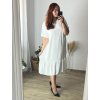 Šaty elegantní krátký rukáv dámské nadrozměr (58/60 ONE SIZE) ITALSKÁ MÓDA IMWQ24065/DR (Velikost 58/60, Barva světle modrá)
