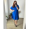 Šaty elegantní krátký rukáv dámské nadrozměr (58/60 ONE SIZE) ITALSKÁ MÓDA IMWQ24065/DR (Velikost 58/60, Barva světle modrá)