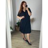 Šaty elegantní krátký rukáv dámské nadrozměr (58/60 ONE SIZE) ITALSKÁ MÓDA IMWQ24065/DR (Velikost 58/60, Barva světle modrá)