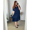 Šaty elegantní krátký rukáv dámské nadrozměr (58/60 ONE SIZE) ITALSKÁ MÓDA IMWQ24065/DR (Velikost 58/60, Barva světle modrá)