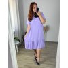 Šaty elegantní krátký rukáv dámské nadrozměr (58/60 ONE SIZE) ITALSKÁ MÓDA IMWQ24065/DR (Velikost 58/60, Barva světle modrá)