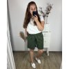 Kraťasy šortky strečové dámské nadrozměr (56/58 ONE SIZE) ITALSKÁ MÓDA IMWQ24167/DR (Velikost 56/58, Barva bílá)