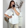 Tunika s přívěskem krátký rukáv dámská nadrozměr (56/58 ONE SIZE) ITALSKá MODA IM324NEKLES/DR (Velikost 56/58, Barva bílá)