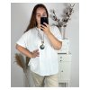 Tunika s přívěskem krátký rukáv dámská nadrozměr (56/58 ONE SIZE) ITALSKá MODA IM324NEKLES/DR (Velikost 56/58, Barva bílá)