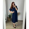 Šaty dlouhé krátký rukáv dámské nadrozměr (58/60/62 ONE SIZE) ITALSKá MóDA IM424278/DR (Velikost 58/60, Barva Černá)