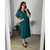 Šaty dlouhé krátký rukáv dámské nadrozměr (58/60/62 ONE SIZE) ITALSKá MóDA IM424278/DR (Velikost 58/60, Barva Černá)
