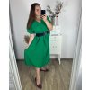 Šaty dlouhé krátký rukáv dámské nadrozměr (58/60/62 ONE SIZE) ITALSKá MóDA IM424278/DR (Velikost 58/60, Barva Černá)