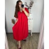 Šaty dlouhé krátký rukáv dámské nadrozměr (58/60/62 ONE SIZE) ITALSKá MóDA IM424278/DR (Velikost 58/60, Barva Černá)
