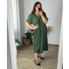 Šaty dlouhé krátký rukáv dámské nadrozměr (58/60/62 ONE SIZE) ITALSKá MóDA IM424278/DR (Velikost 58/60, Barva Černá)