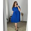 Šaty volnočasové krátký rukáv dámské nadrozměr (48/50 ONE SIZE) ITALSKá MóDA IM424261/DUR (Velikost 48/50, Barva Černá)