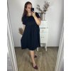 Šaty volnočasové krátký rukáv dámské nadrozměr (48/50 ONE SIZE) ITALSKá MóDA IM424261/DUR (Velikost 48/50, Barva Černá)