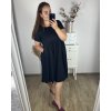 Šaty volnočasové krátký rukáv dámské nadrozměr (48/50 ONE SIZE) ITALSKá MóDA IM424261/DUR (Velikost 48/50, Barva Černá)