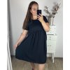 Šaty volnočasové krátký rukáv dámské nadrozměr (48/50 ONE SIZE) ITALSKá MóDA IM424261/DUR (Velikost 48/50, Barva Černá)