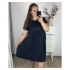 Šaty volnočasové krátký rukáv dámské nadrozměr (48/50 ONE SIZE) ITALSKá MóDA IM424261/DUR (Velikost 48/50, Barva Černá)