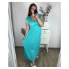 Šaty dlouhé elegantní icecool krátký rukáv dámské (M/L, XL/XXL) AINUOSI  ITALSKÁ MODA IMB249025/DU (Velikost XL/2XL, Barva Černá)