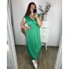 Šaty dlouhé elegantní icecool krátký rukáv dámské (M/L, XL/XXL) AINUOSI  ITALSKÁ MODA IMB249025/DU (Velikost XL/2XL, Barva Černá)