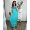 Šaty dlouhé elegantní icecool krátký rukáv dámské (M/L, XL/XXL) AINUOSI  ITALSKÁ MODA IMB249025/DU (Velikost XL/2XL, Barva Černá)