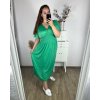 Šaty dlouhé elegantní icecool krátký rukáv dámské (M/L, XL/XXL) AINUOSI  ITALSKÁ MODA IMB249027/DU (Velikost M/L, Barva Černá)