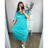 Šaty dlouhé elegantní icecool krátký rukáv dámské (M/L, XL/XXL) AINUOSI  ITALSKÁ MODA IMB249027/DU (Velikost M/L, Barva Černá)