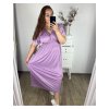 Šaty dlouhé elegantní icecool krátký rukáv dámské (M/L, XL/XXL) AINUOSI  ITALSKÁ MODA IMB249027/DU (Velikost M/L, Barva Černá)