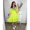 Šaty letní mušelínové carmen dámské (52/54 ONE SIZE) ITALSKÁ MÓDA IM424294/DU (Velikost 52/54, Barva zelená)