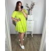 Šaty letní mušelínové carmen dámské (52/54 ONE SIZE) ITALSKÁ MÓDA IM424294/DU (Velikost 52/54, Barva zelená)