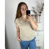 Tunika halenka s krajkou krátký rukáv dámská nadrozměr (44/46/48  ONE SIZE) ITALSKÁ MÓDA IMWEC24041/DUR
