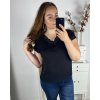 Tunika halenka s krajkou krátký rukáv dámská nadrozměr (44/46/48  ONE SIZE) ITALSKÁ MÓDA IMWEC24041/DUR
