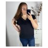 Tunika halenka s krajkou krátký rukáv dámská nadrozměr (44/46/48  ONE SIZE) ITALSKÁ MÓDA IMWEC24041/DUR