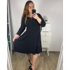 Šaty elegantní dlouhý rukáv dámské nadrozměr (XL-2XL-3XL-4XL-5XL) ITALSKÁ MÓDA IMFF242662/DU (Velikost 3XL, Barva Černá)